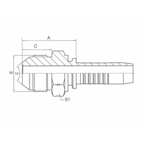 Hydraulická koncovka AGJ 8 1/2" JIC